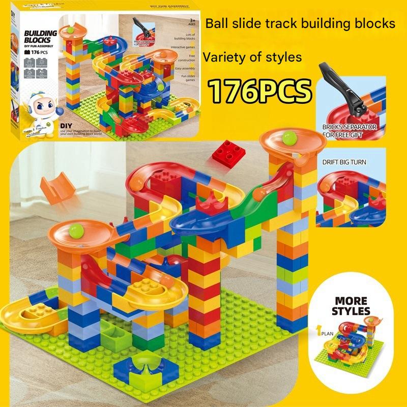 Children’s Ball Slide Track Building Blocks – Assembled Ball Size Particles Toy for Boys and Girls