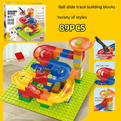 Children’s Ball Slide Track Building Blocks – Assembled Ball Size Particles Toy for Boys and Girls