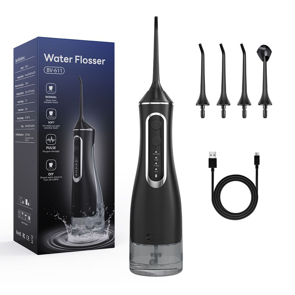 Water Dental Flosser - Portable Cordless Oral Irrigator, Rechargeable 300ML Teeth Cleaner, IPX8 Waterproof Electric Flossing Machine for Travel & Home Use